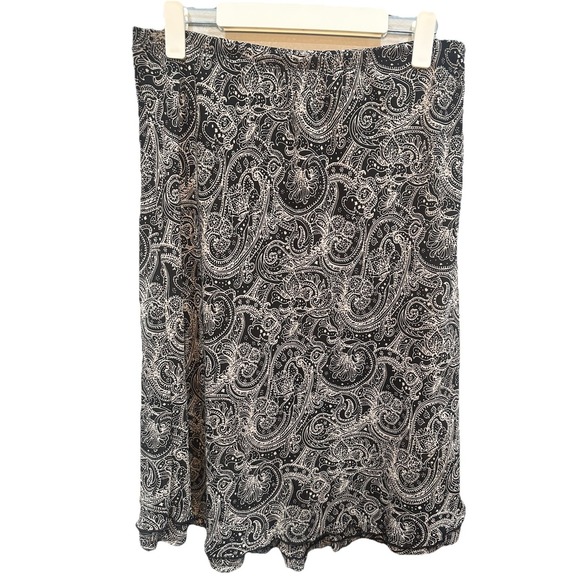 elementz Skirt Women's Soft Dressing Casual Chiffon Ruffle Size PL White&Black P - Picture 1 of 8